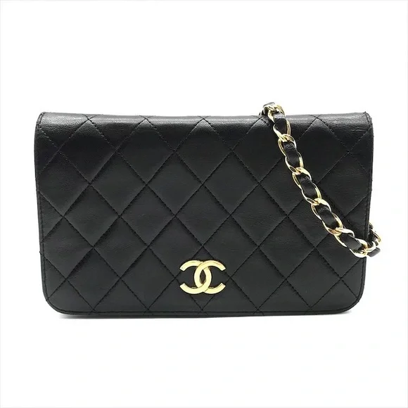 Authentic CHANEL 1988 Vintage classic flap black lambskin leather 24k gold bag - Picture 13 of 13